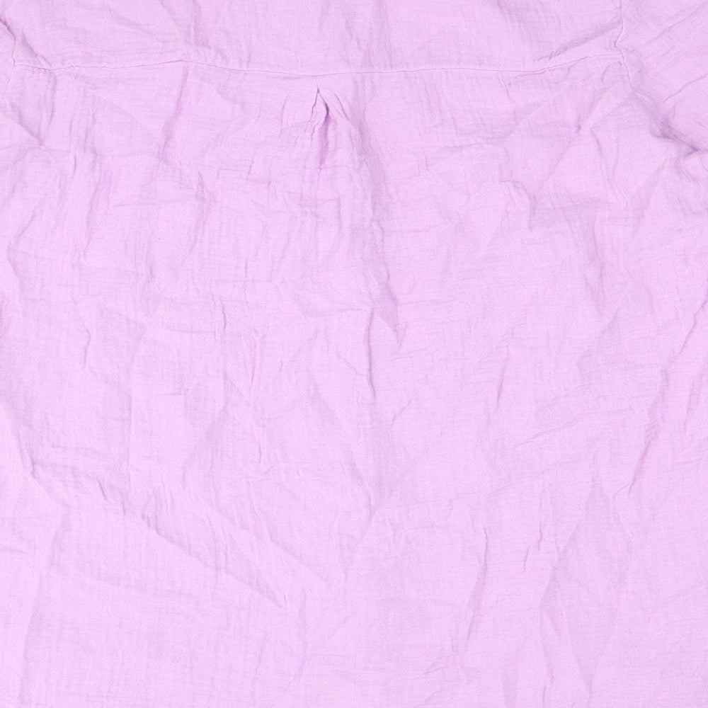 Nutmeg Womens Purple 100% Cotton Basic Button-Up Size 14 Collared