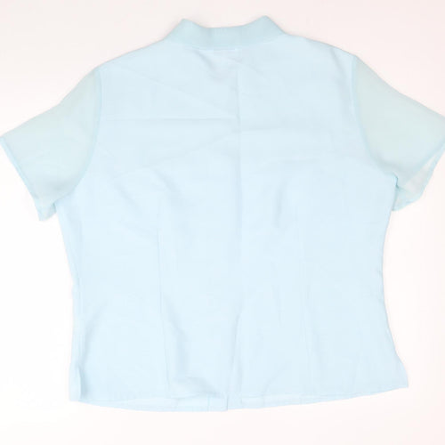 Berkertex Womens Blue Polyester Basic Button-Up Size 18 Collared