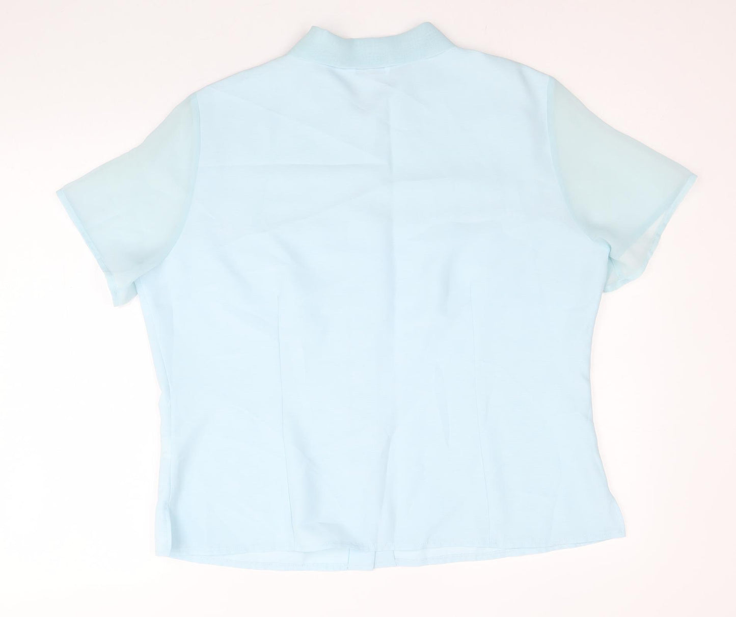 Berkertex Womens Blue Polyester Basic Button-Up Size 18 Collared
