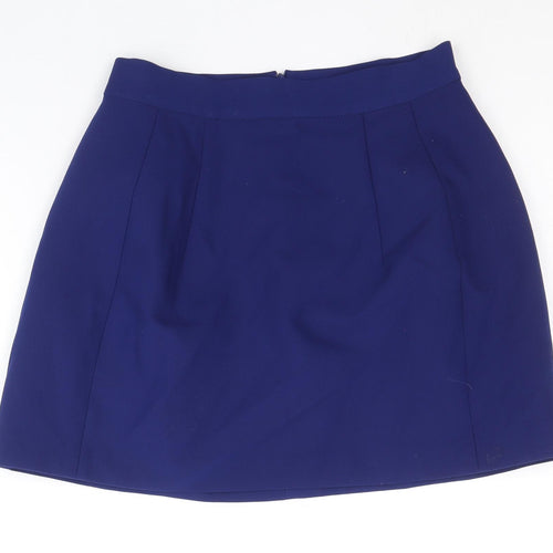 Zara Womens Blue Polyester Straight & Pencil Skirt Size XS Zip