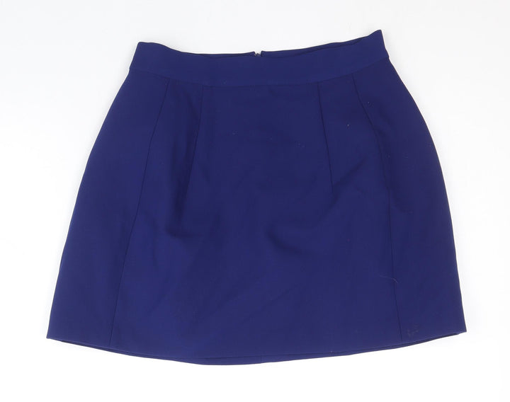 Zara Womens Blue Polyester Straight & Pencil Skirt Size XS Zip