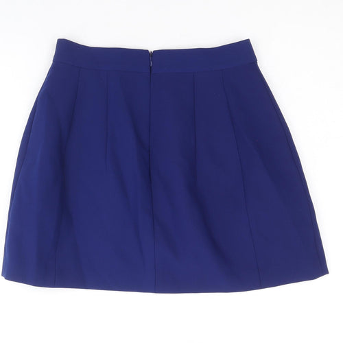 Zara Womens Blue Polyester Straight & Pencil Skirt Size XS Zip