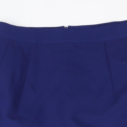 Zara Womens Blue Polyester Straight & Pencil Skirt Size XS Zip