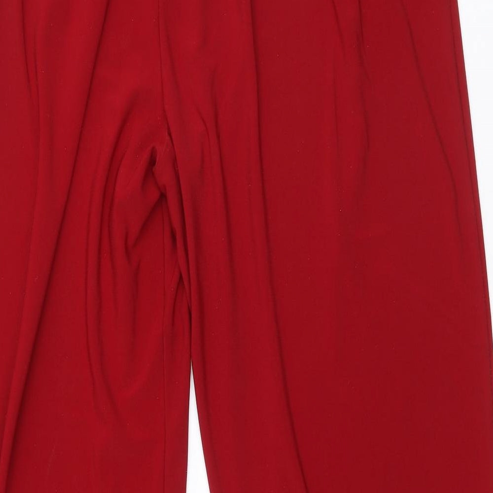 Saloos Womens Red Polyester Trousers Size L Regular Tie