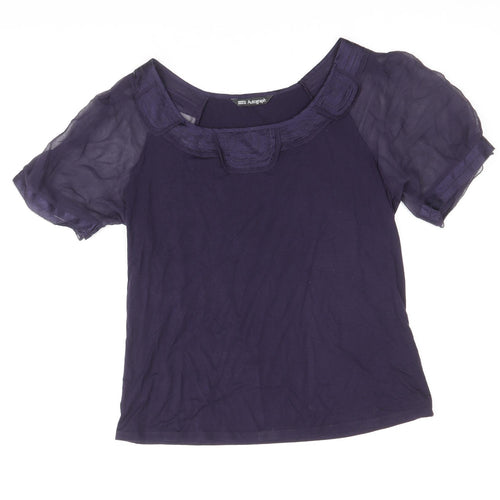 Autograph Womens Purple Viscose Basic Blouse Size 10 Boat Neck