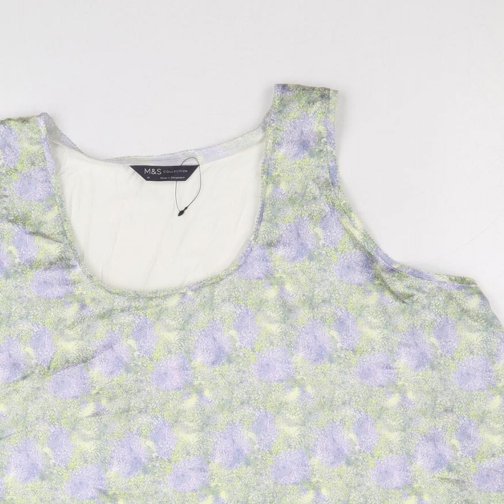Marks and Spencer Womens Multicoloured Polyester Basic Tank Size 18 Scoop Neck