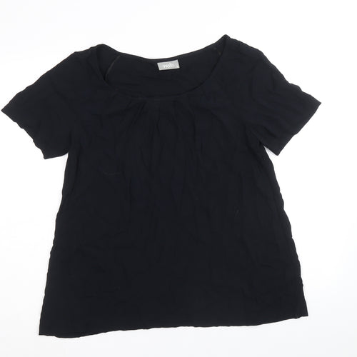 Wallis Womens Black Viscose Basic T-Shirt Size S Round Neck