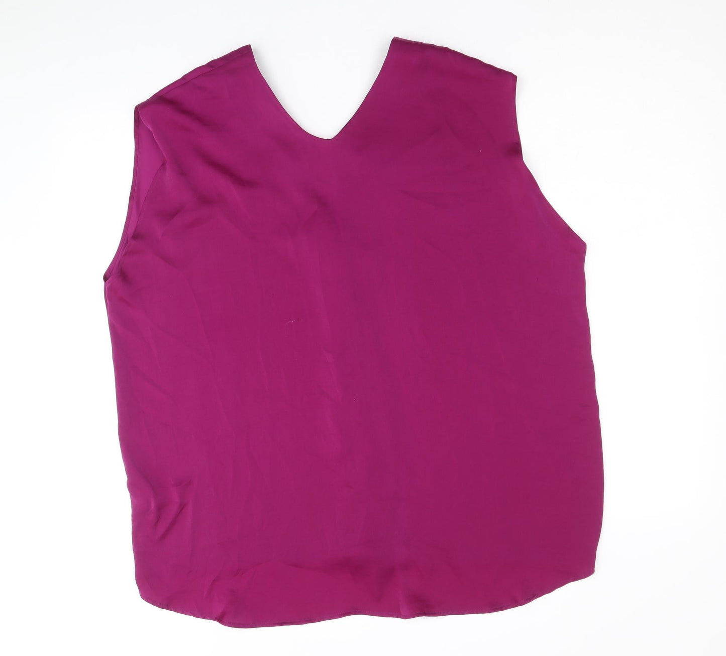 Marks and Spencer Womens Purple Polyester Basic Blouse Size 20 V-Neck