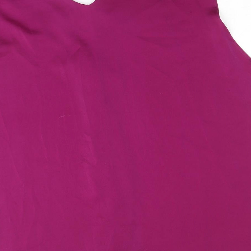 Marks and Spencer Womens Purple Polyester Basic Blouse Size 20 V-Neck