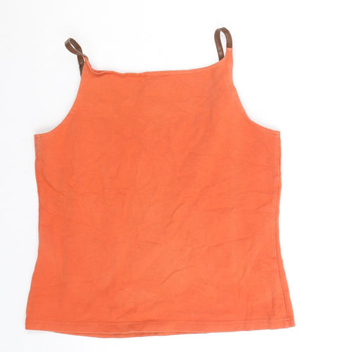 Together Womens Orange Cotton Camisole Tank Size 10 Scoop Neck