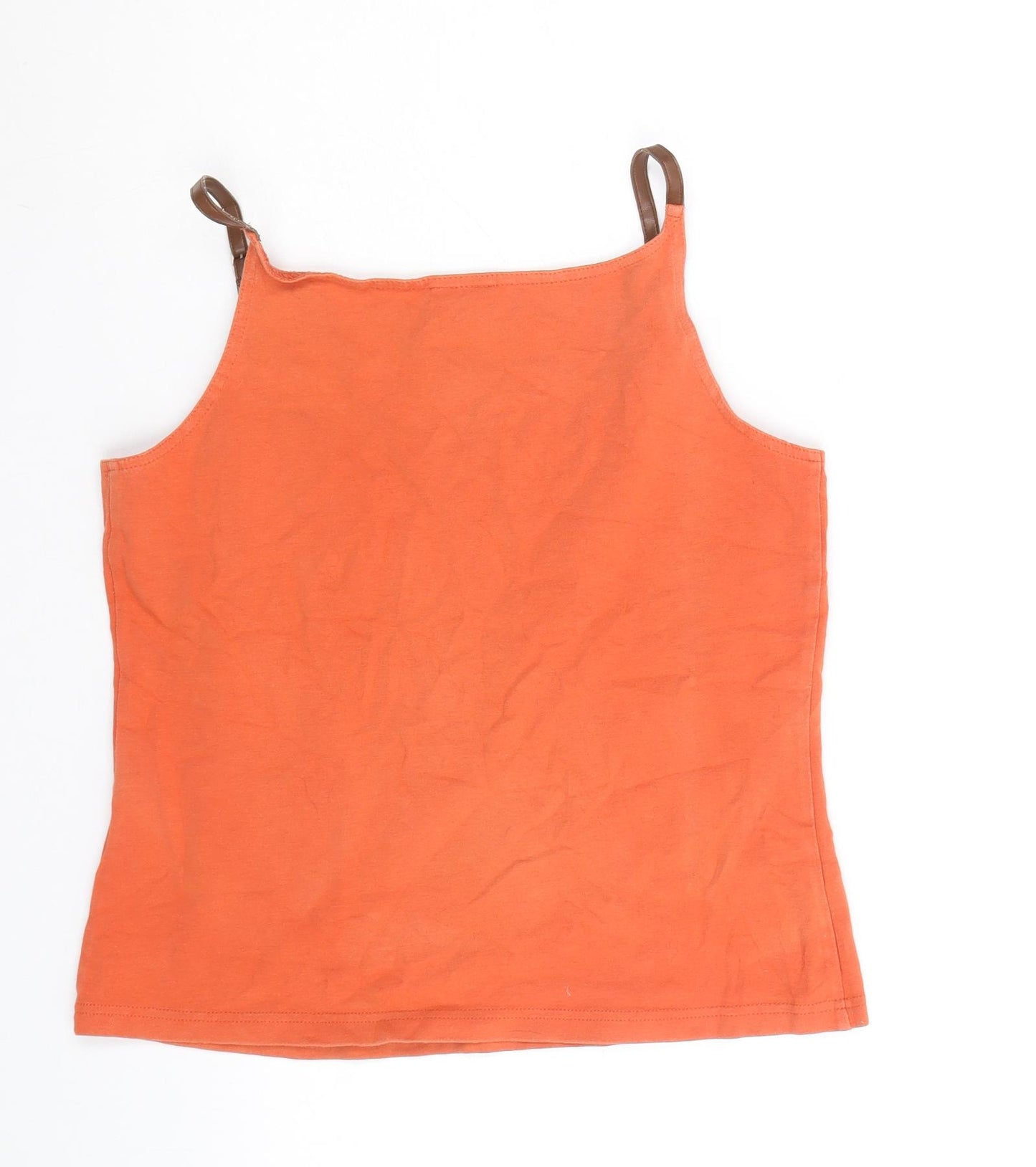 Together Womens Orange Cotton Camisole Tank Size 10 Scoop Neck