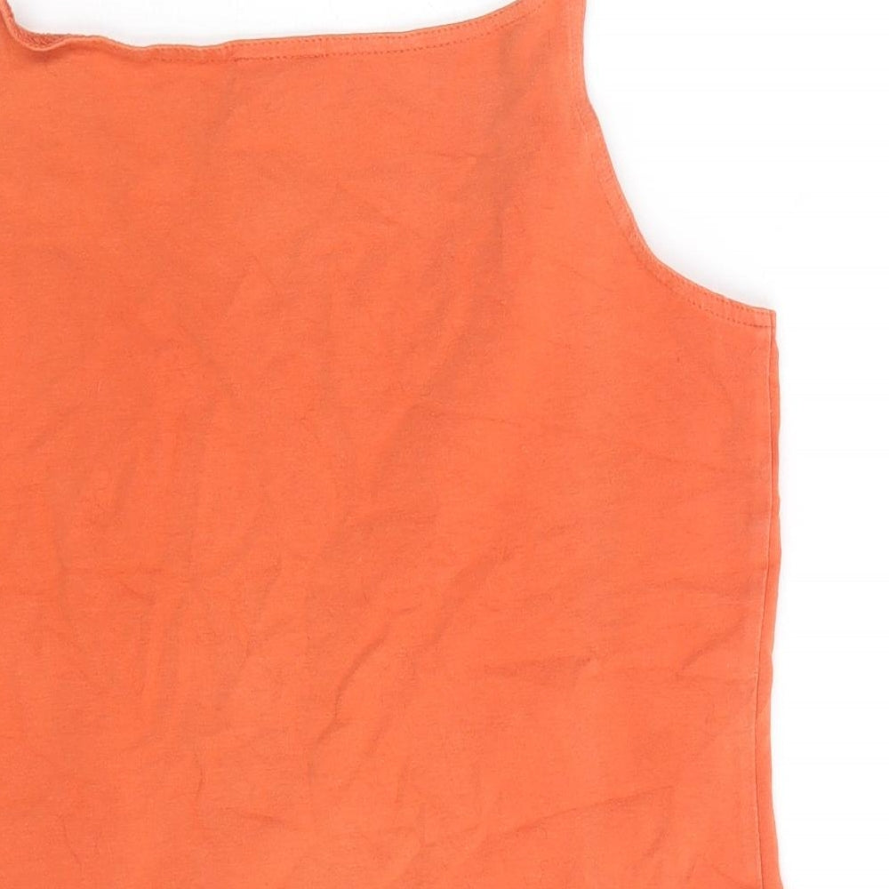 Together Womens Orange Cotton Camisole Tank Size 10 Scoop Neck