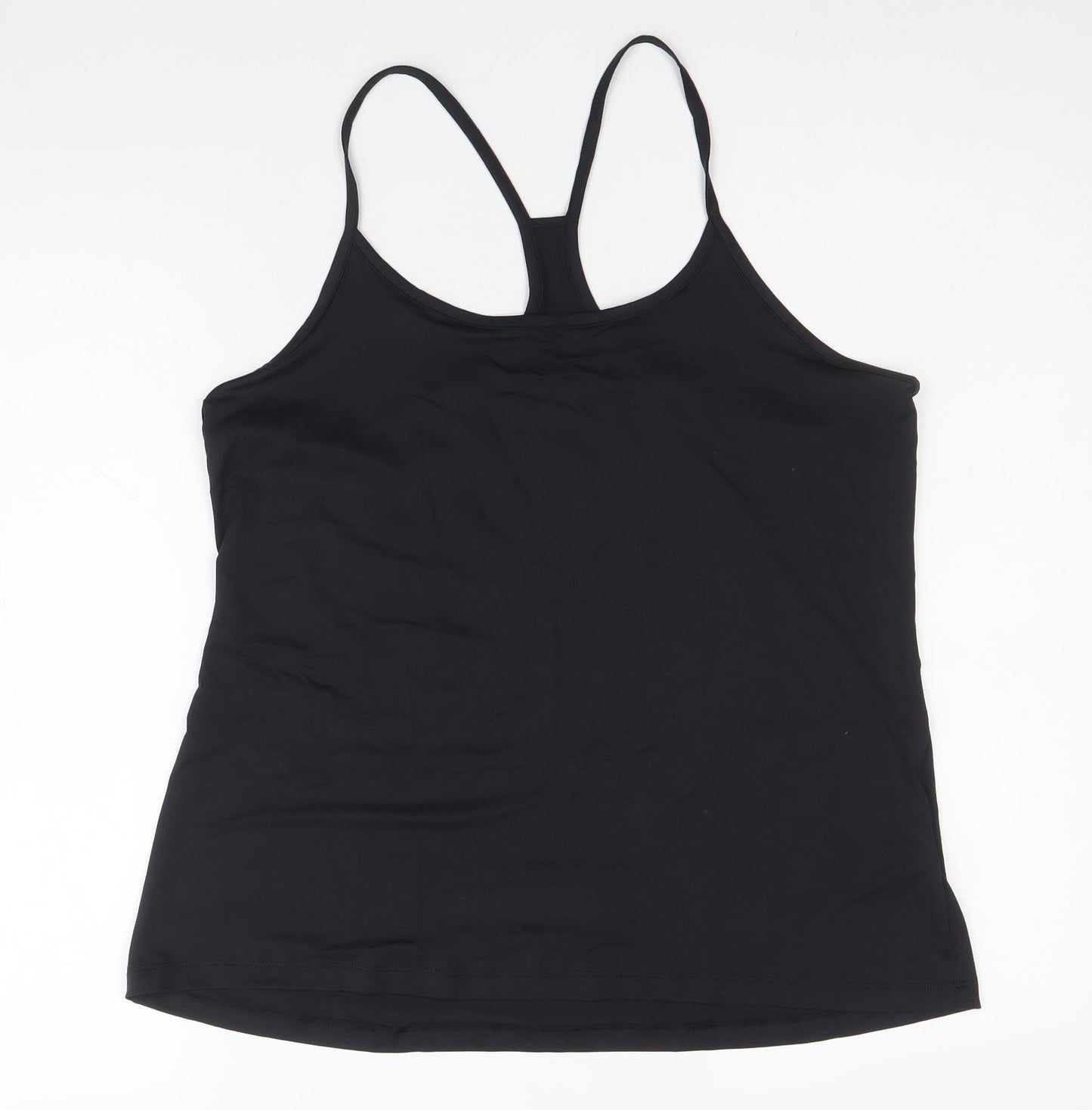 Marks and Spencer Womens Black Polyester Basic Tank Size 18 Scoop Neck Pullover - Racerback