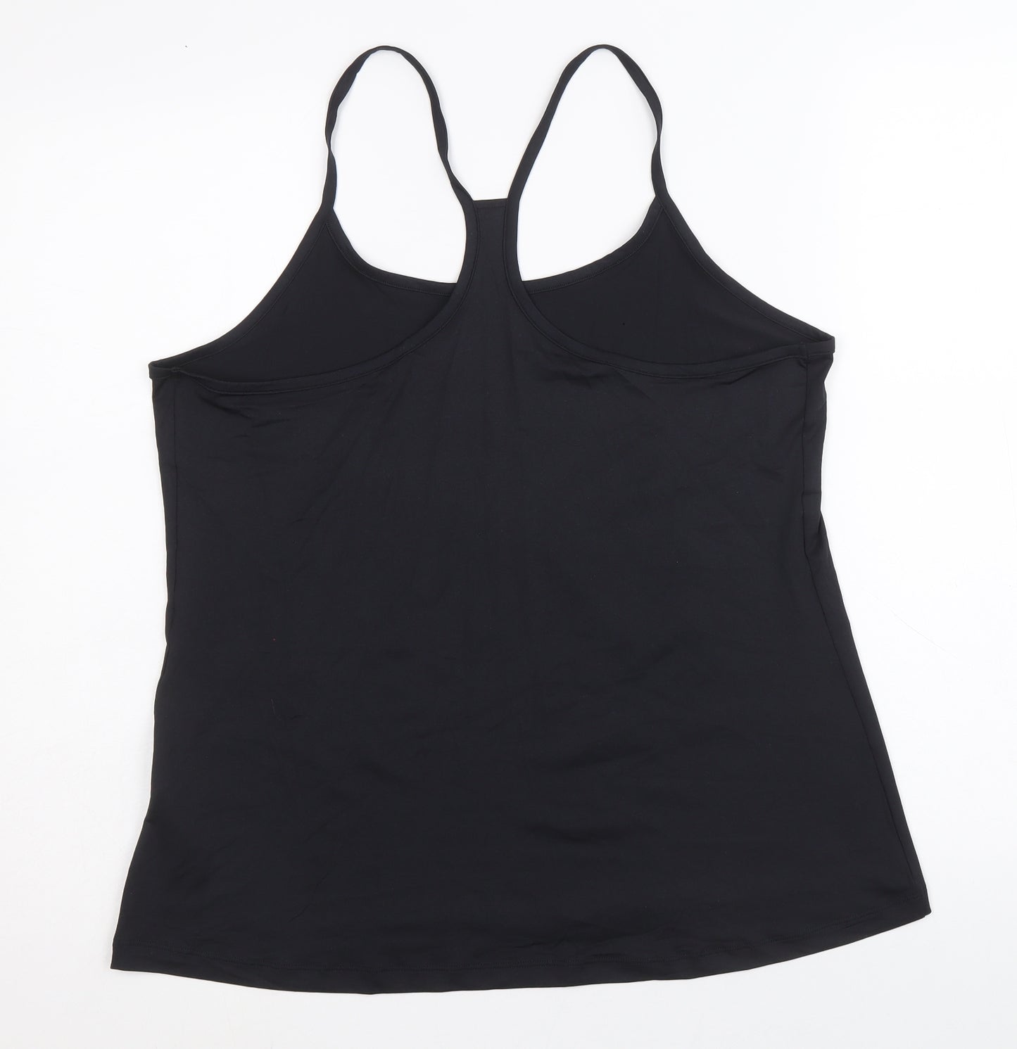 Marks and Spencer Womens Black Polyester Basic Tank Size 18 Scoop Neck Pullover - Racerback