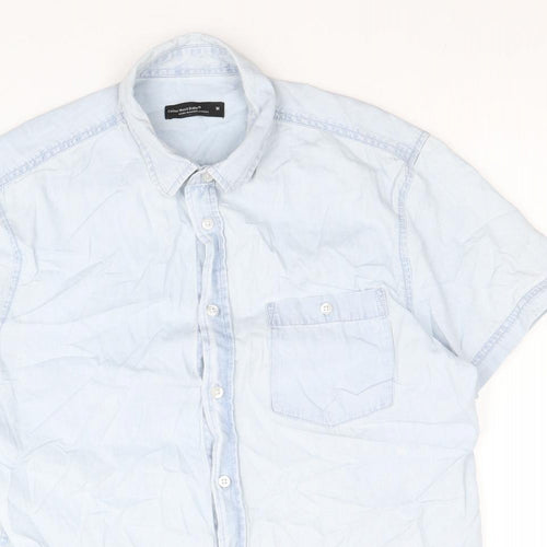 Cedar Wood State Mens Blue Cotton Button-Up Size M Collared Button