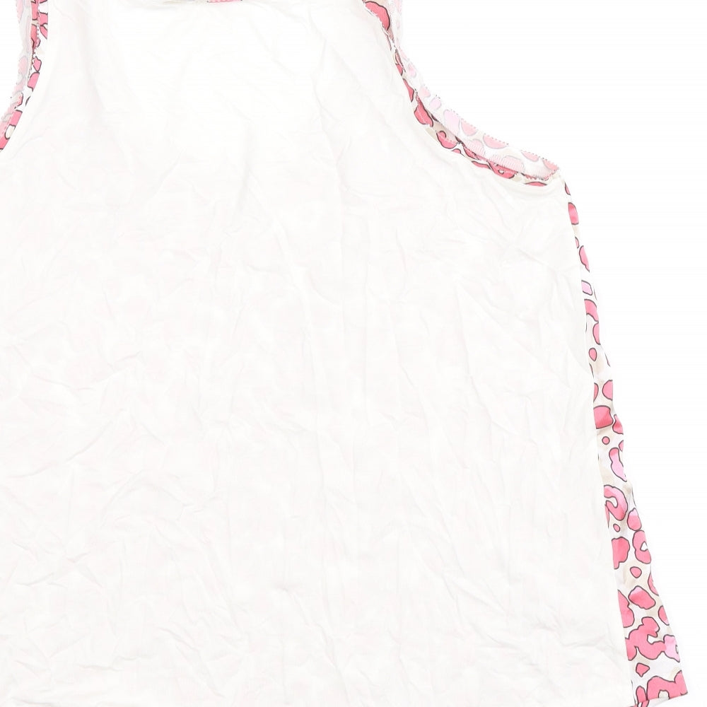 Marks and Spencer Womens Pink Animal Print Polyester Basic Tank Size 8 Scoop Neck - Leopard Print
