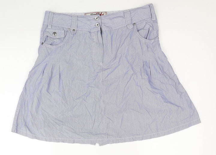Giga Womens Blue Striped Cotton Straight & Pencil Skirt Size 10 Zip