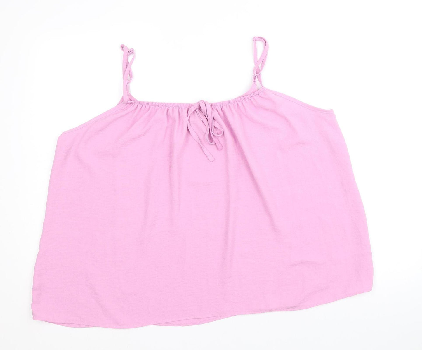 George Womens Pink Polyester Basic Tank Size 18 Round Neck