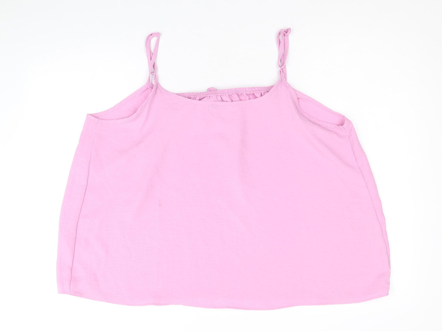 George Womens Pink Polyester Basic Tank Size 18 Round Neck