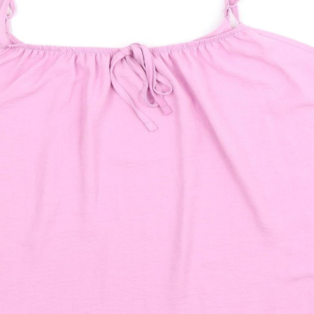 George Womens Pink Polyester Basic Tank Size 18 Round Neck