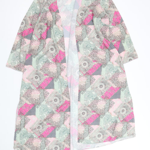 Evans Womens Multicoloured Geometric Polyester Kimono Blouse Size 14 V-Neck - Size 14-16