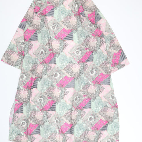 Evans Womens Multicoloured Geometric Polyester Kimono Blouse Size 14 V-Neck - Size 14-16