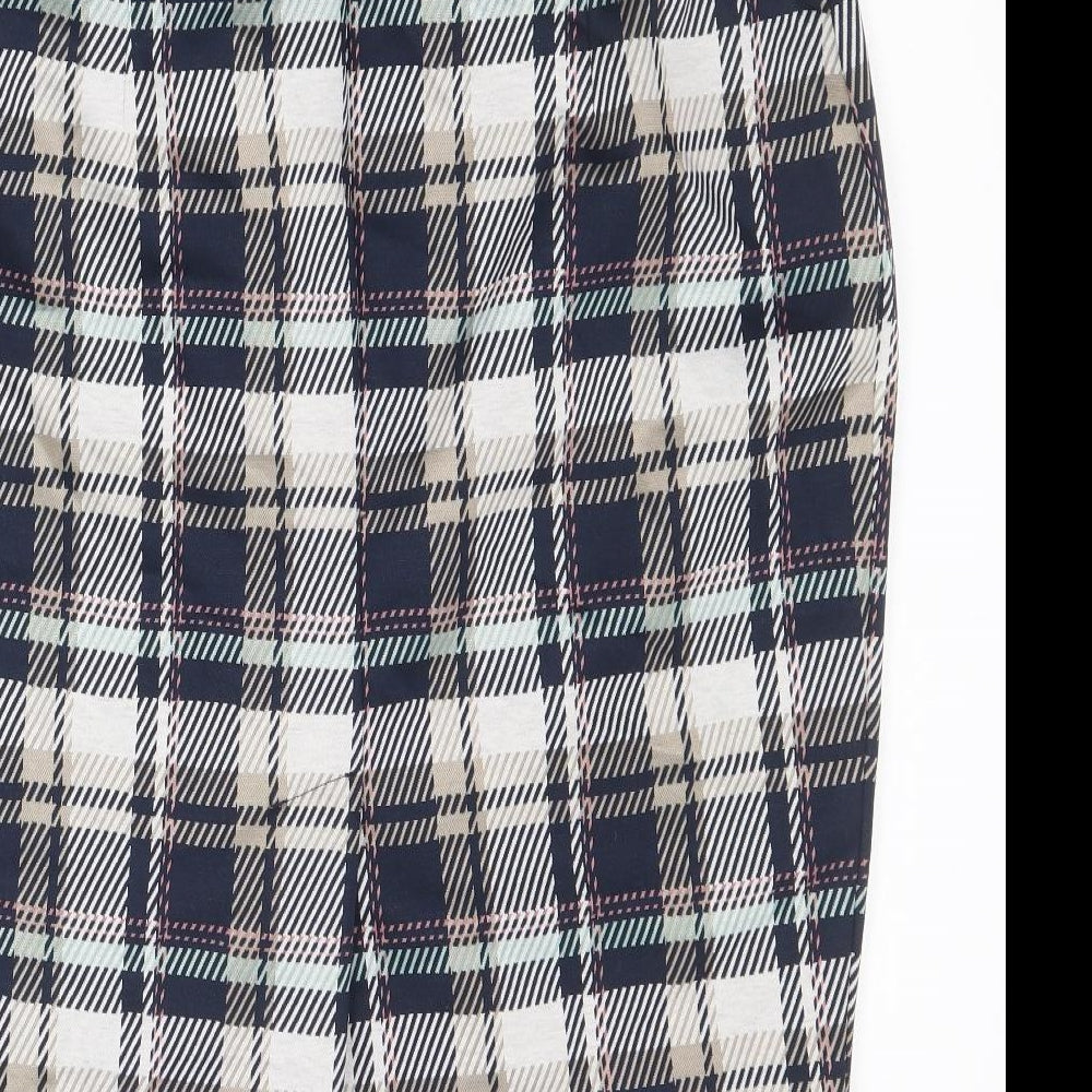 Marks and Spencer Womens Multicoloured Plaid Polyester Straight & Pencil Skirt Size 14