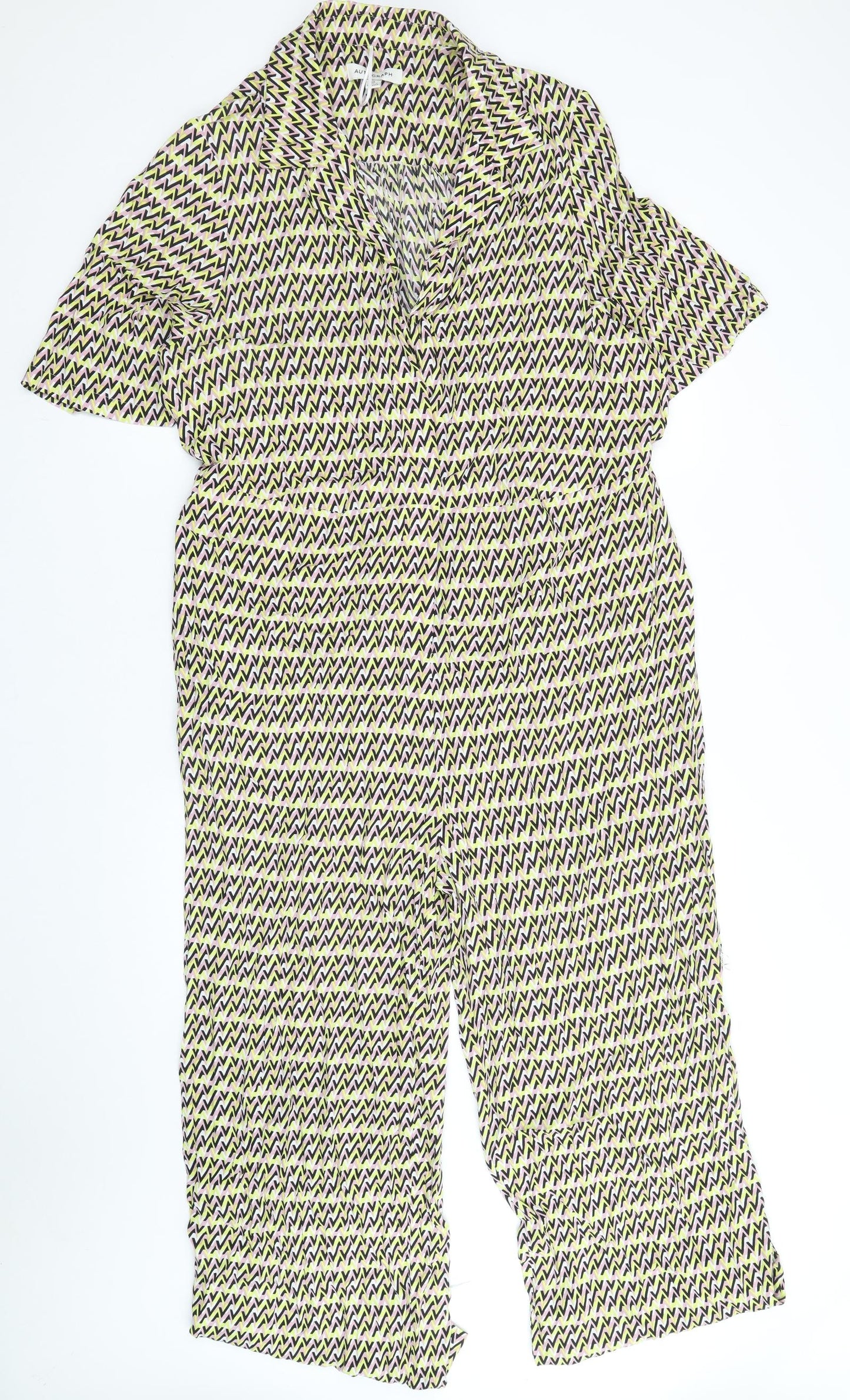 Autograph Womens Multicoloured Geometric Polyester Jumpsuit One-Piece Size 18 Pullover