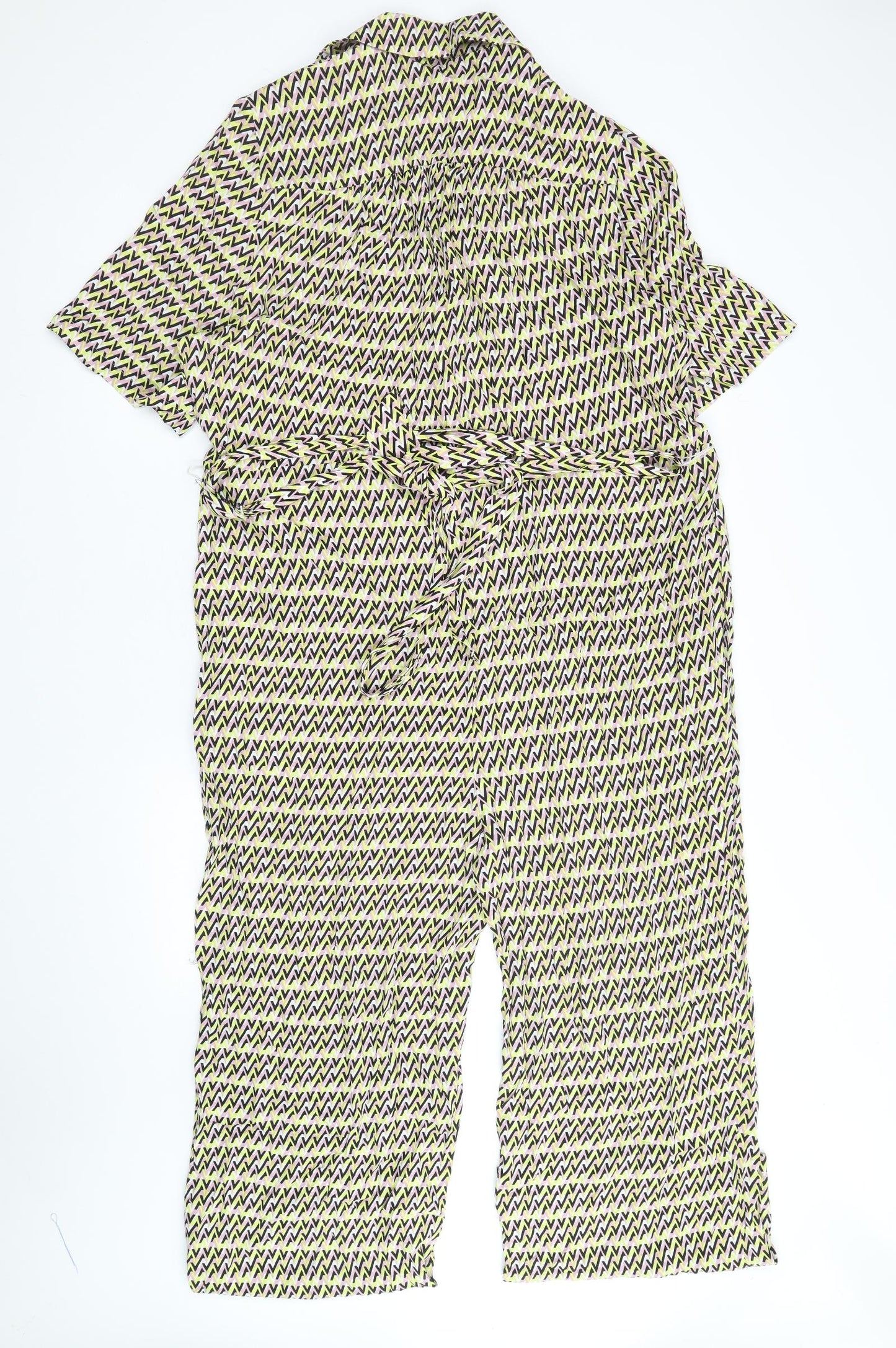 Autograph Womens Multicoloured Geometric Polyester Jumpsuit One-Piece Size 18 Pullover