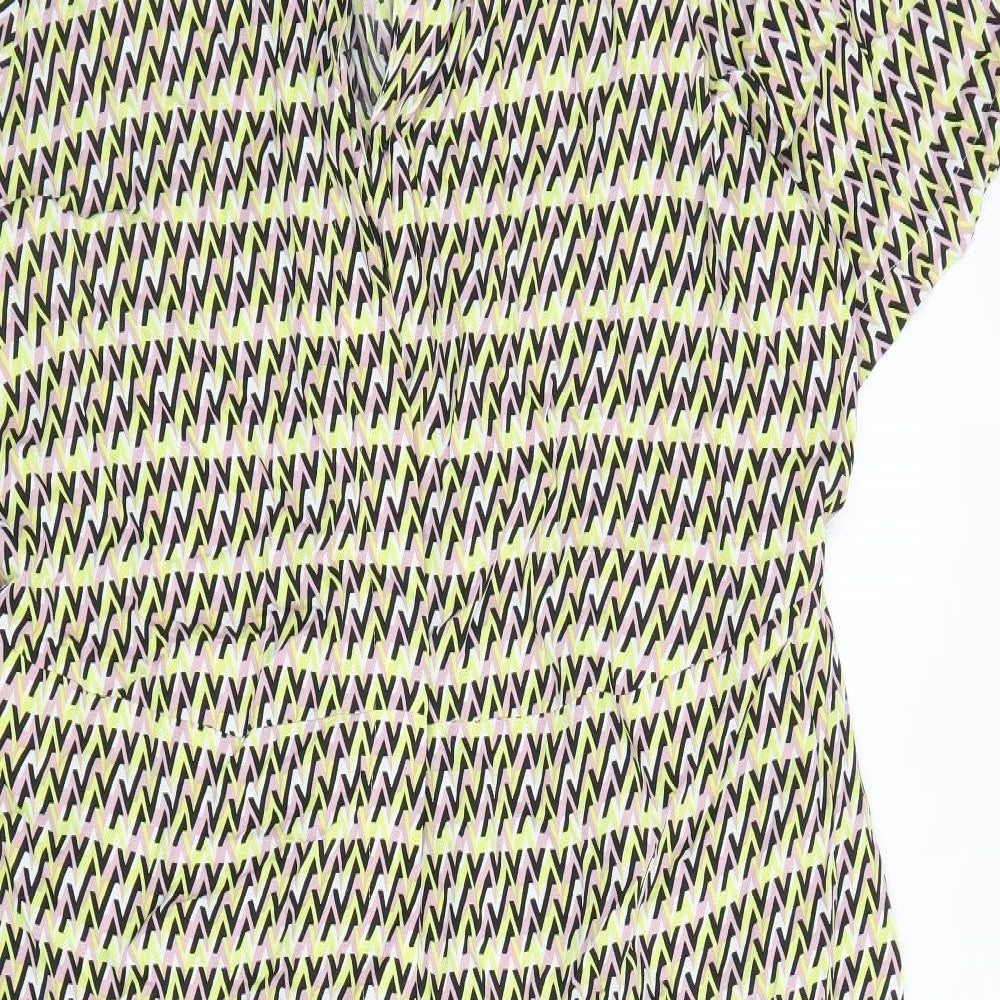 Autograph Womens Multicoloured Geometric Polyester Jumpsuit One-Piece Size 18 Pullover