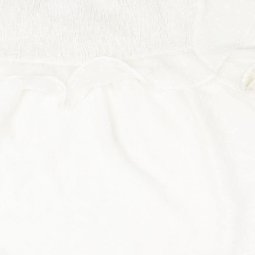 Zara Womens White Polyester Basic Blouse Size S Round Neck
