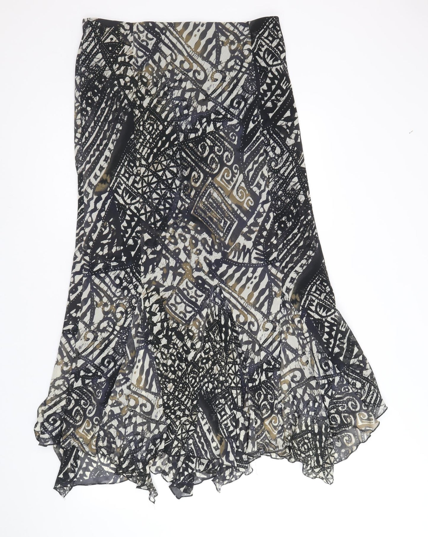Marks and Spencer Womens Multicoloured Geometric Polyester Swing Skirt Size 14