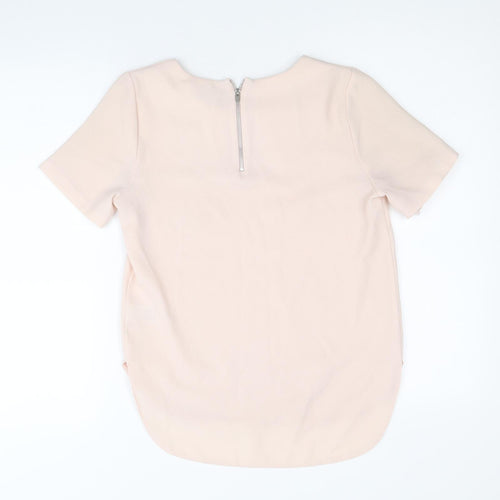 F&F Womens Pink Polyester Basic T-Shirt Size 6 Scoop Neck