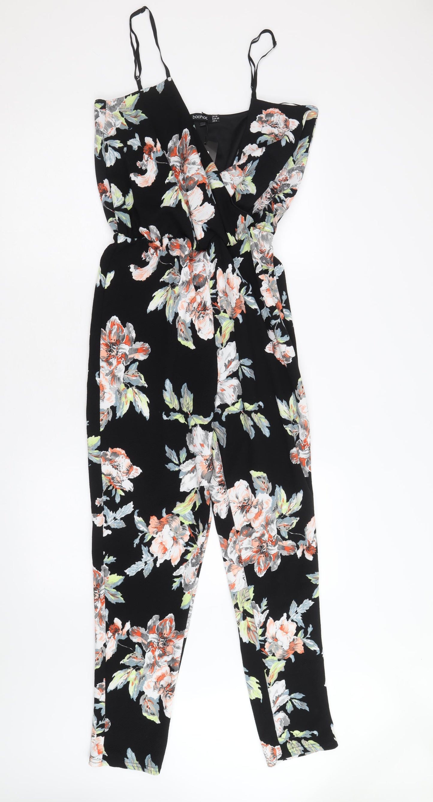 Boohoo Womens Multicoloured Geometric Polyester Jumpsuit One-Piece Size 10 Pullover