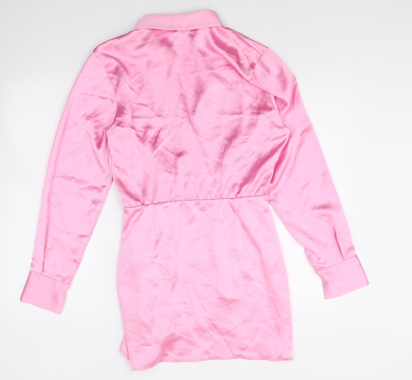 Zara Womens Pink Polyester Mini Size S Collared Zip