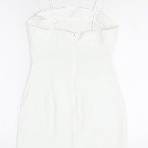 Zara Womens White Polyester Mini Size XS Square Neck Zip