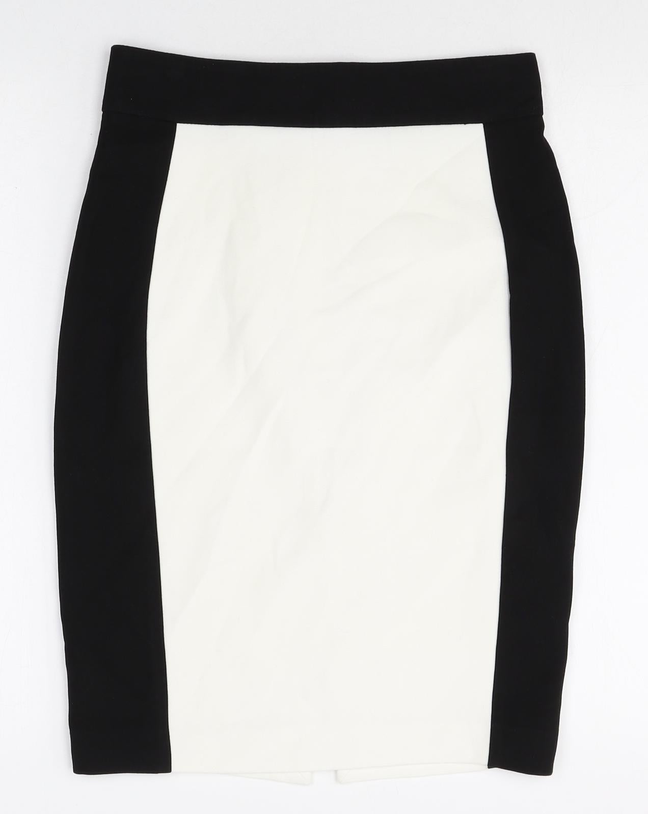Zara Womens Multicoloured Viscose Straight & Pencil Skirt Size M Zip