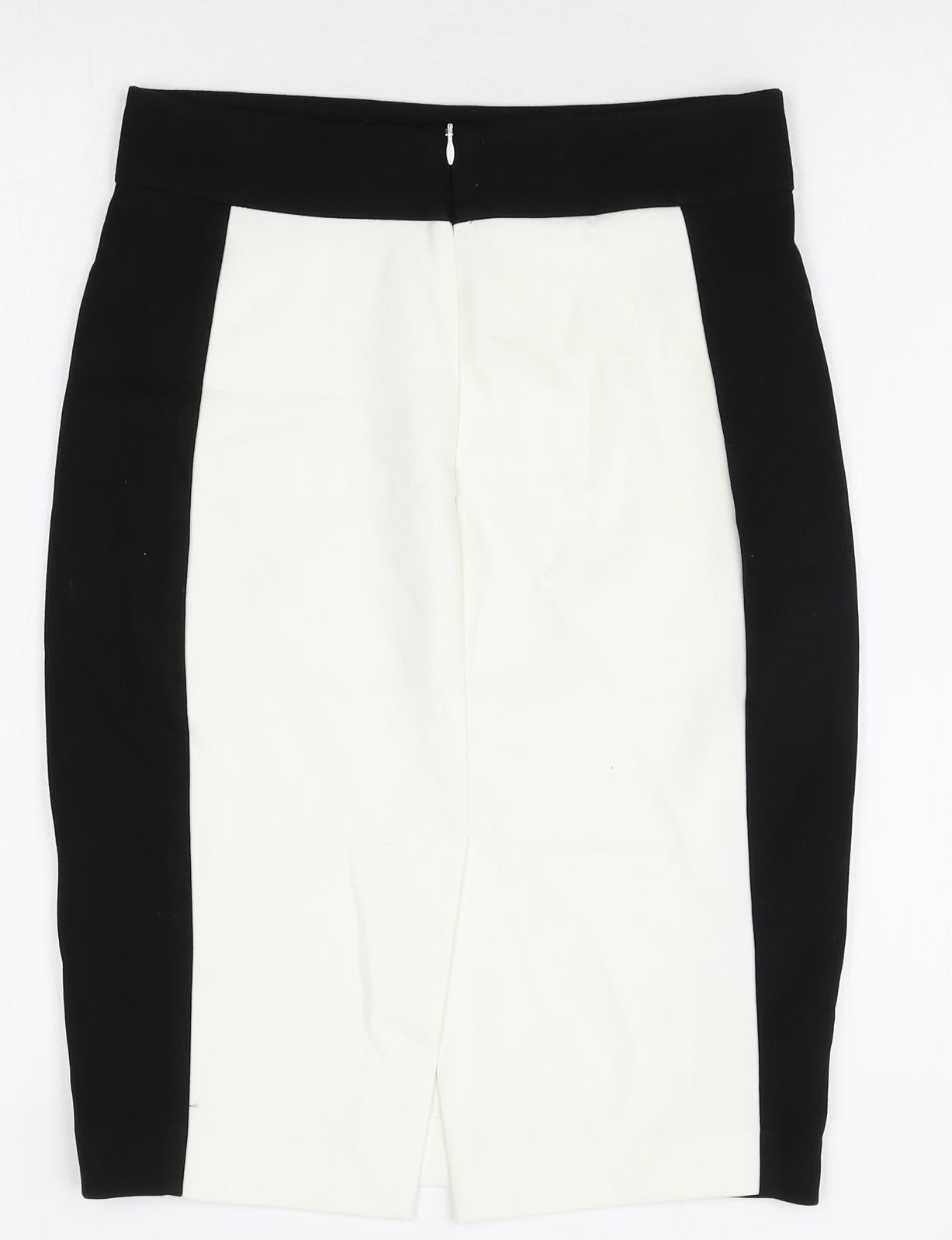Zara Womens Multicoloured Viscose Straight & Pencil Skirt Size M Zip