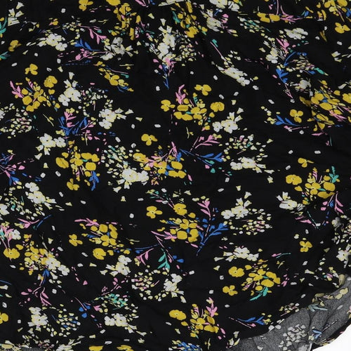 Marks and Spencer Womens Multicoloured Floral Viscose Basic Button-Up Size 8 Round Neck