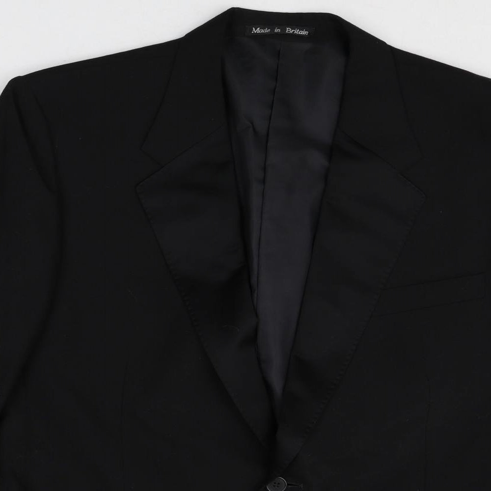 Trevira Mens Black Polyester Tuxedo Suit Jacket Size 42 Regular
