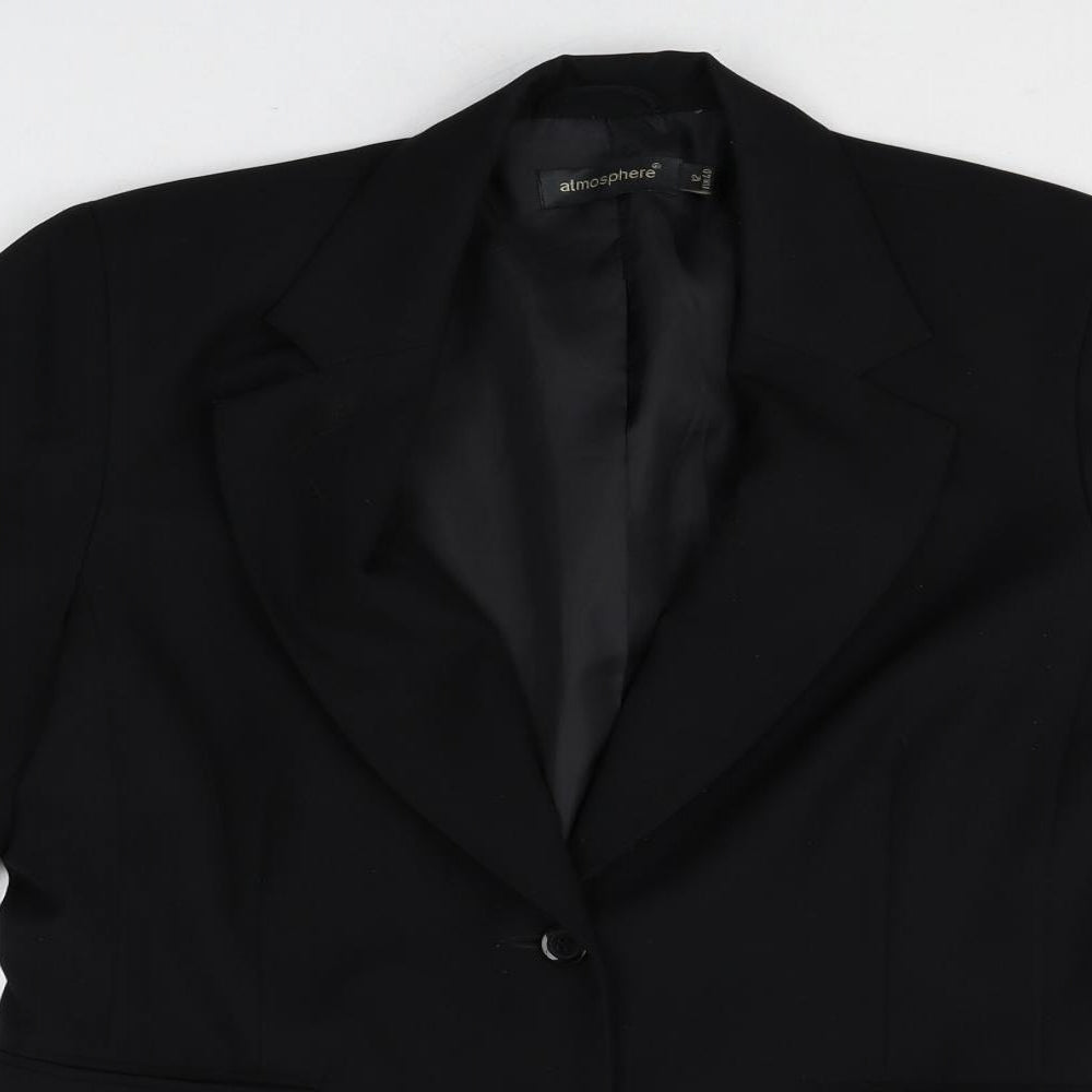 Atmosphere Womens Black Polyester Jacket Blazer Size 12