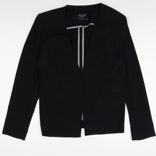 Marks and Spencer Womens Black Polyester Jacket Blazer Size 12
