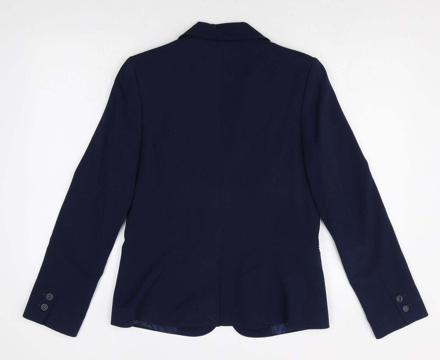 TU Womens Blue Polyester Jacket Blazer Size 8