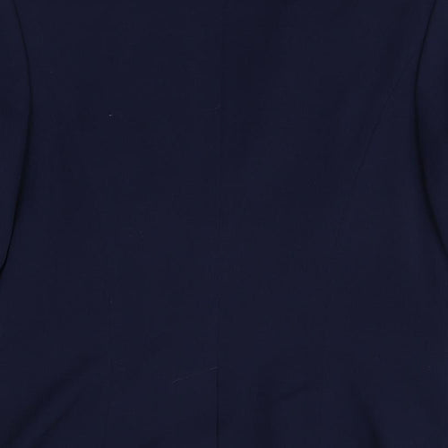 TU Womens Blue Polyester Jacket Blazer Size 8