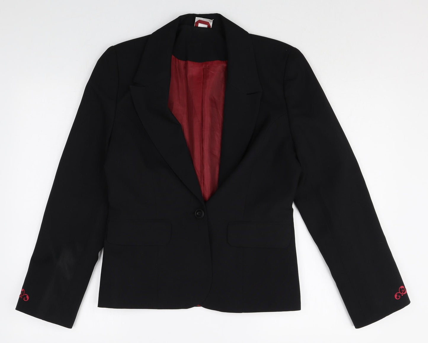 Select Womens Black Polyester Jacket Blazer Size 10