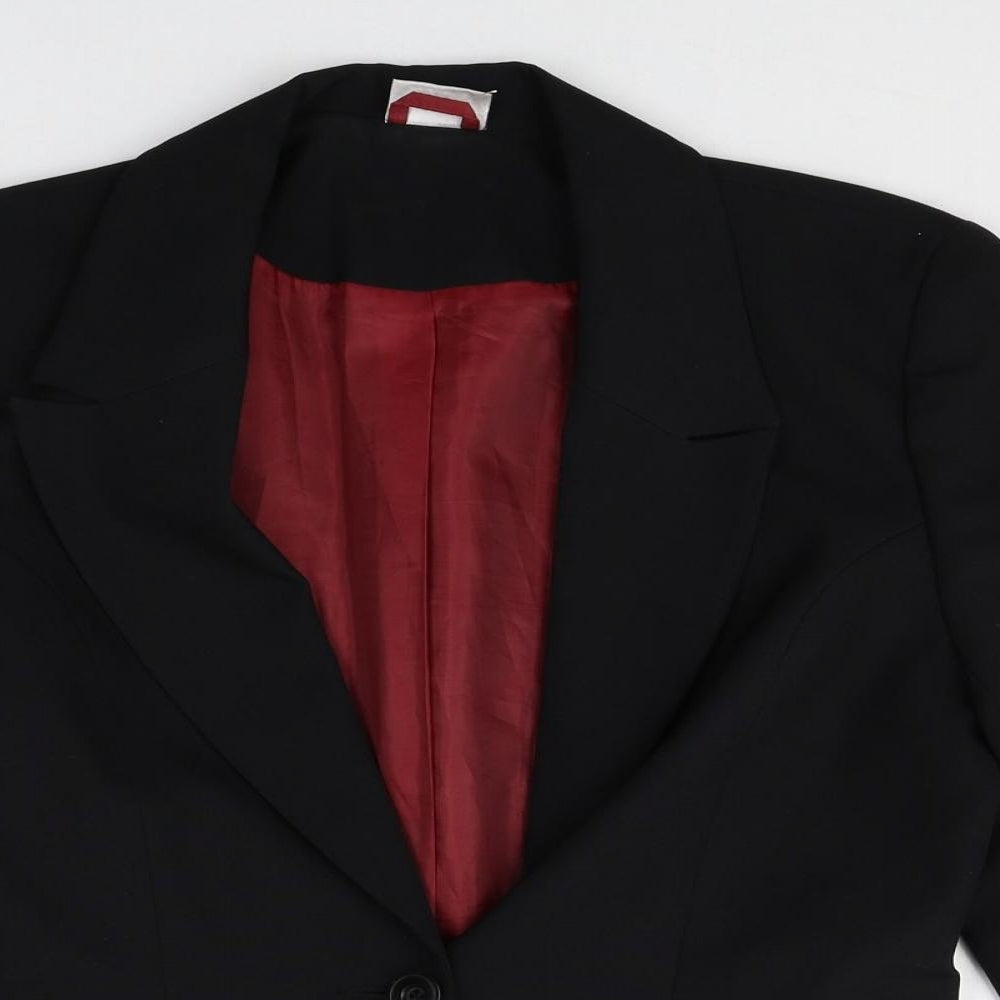 Select Womens Black Polyester Jacket Blazer Size 10