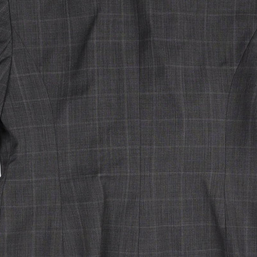 Planet Womens Grey Plaid Wool Jacket Blazer Size 8
