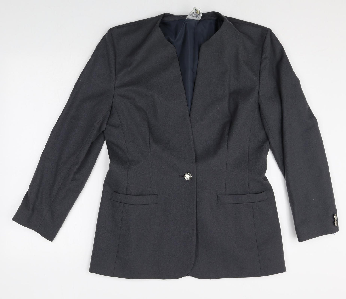 Alexon Womens Grey Wool Jacket Blazer Size 14