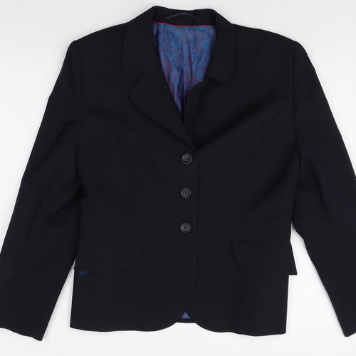 Wardrobe Womens Black Polyester Jacket Blazer Size 12