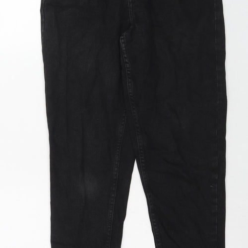 Denim & Co. Womens Black Cotton Straight Jeans Size 10 Regular Zip
